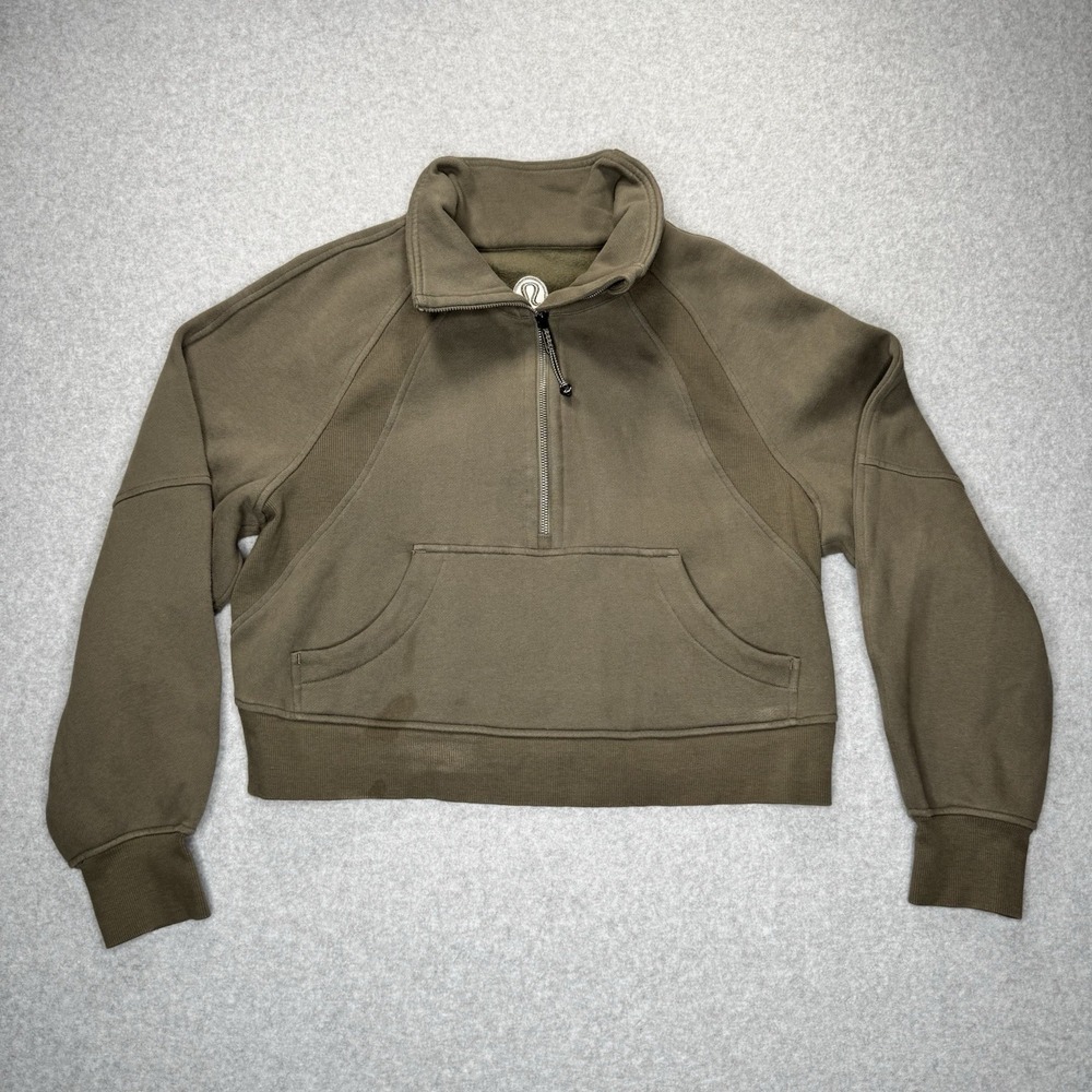 lululemon athletica Olive Green Half-Zip Pullover Sweatshirt